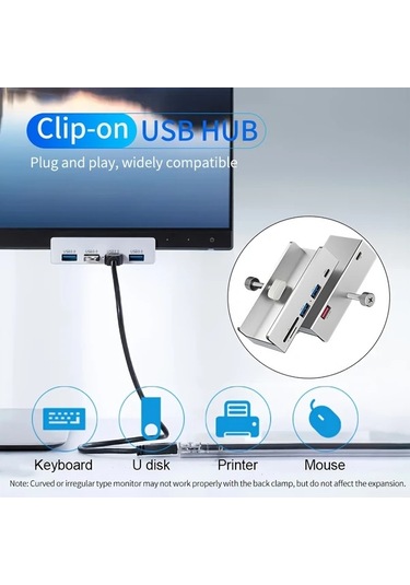 Honeybeeshop Usb 3.0/2.0 Klipsli Alüminyum Dock İstasyonu Veri, Şarj, Tf/sd Kart Okuyucu L-049a