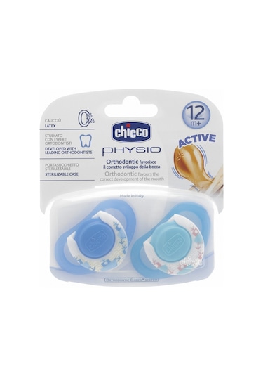 Chicco 2 Li Physio Kauçuk Emzik 12 Ay+ Erkek Çok Renkli