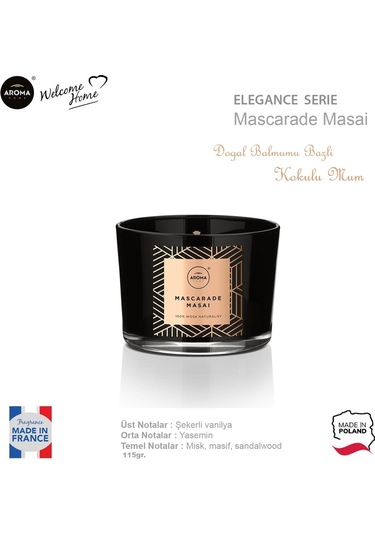 Aroma Home Elegance Kokulu Mum Mascarade Masai 115 G