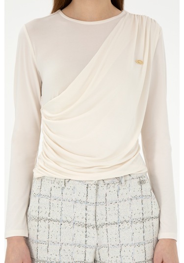 U.S. Polo Assn. Kadın Krem Bisiklet Yaka Sweatshırt 50291561-VR071