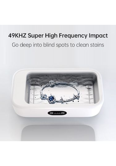 Gajeena A8 Ultrasonik Gözlük Temizleyici 640ml 304 Paslanmaz Çelik 3 Modlu Zamanlama 49khz 220-240v Lab/eğitim