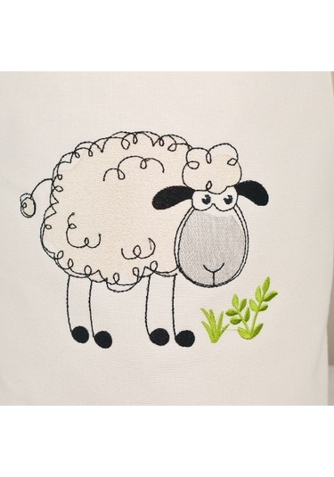 HS Hometex Kuzu Nakışlı Bez Kirli ve Oyuncak Sepeti