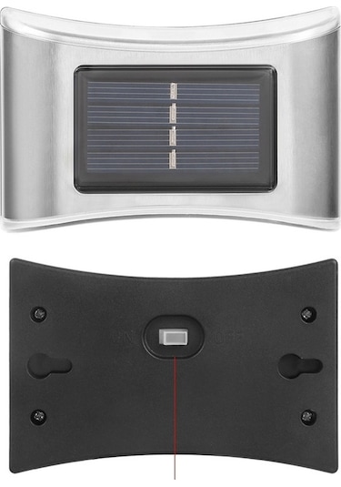 Cbtx Bahçe Aydınlatma 6 Led Solar Açık Bahçe Paslanmaz Çelik Duvar Lambası Sarı Sıcak Işık