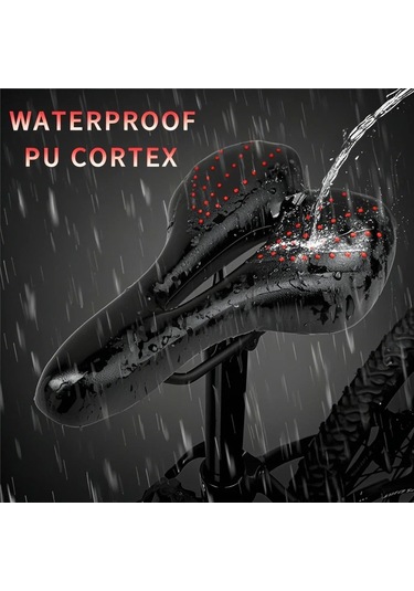 Hombey Siyah Jöle + Poliüretan Bisiklet Oturagi, Orta Boşluklu, Kalın Yumuşak, Konforlu, Dağ Bisikleti Ve Genel Kullanım Aksesuarı 270x160mm Siyah