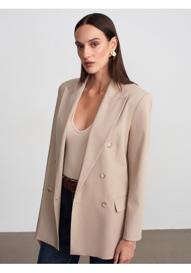 Dilvin 60799 Blazer Ceket-bej
