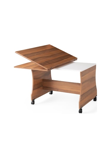 Bade Tekerlekli Açılır Orta Sehpa 60 95cm Demonte Ceviz