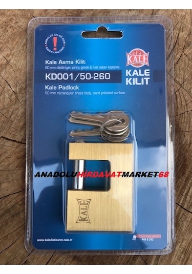 Kale 60Mm Çelik Asma Kilit Kayar Milli Pirinç Çelik Asma Kilit