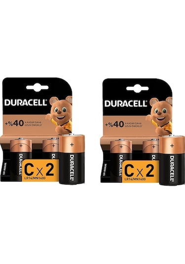Duracell Lr14/Mn1400 Alkalin Orta Boy C Pil 2 x 2'li
