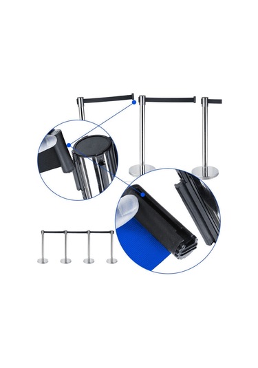 Takım Mavi Şeritli Paslanmaz Şerit Bariyer Yönlendirme Bariyeri 3 M