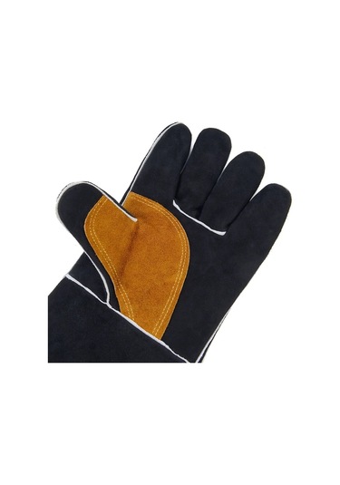 Techbloom Xl Siyah Turuncu Dikişli Dayanıklı Deri İş Eldiveni Kaynak Bahçe Çiftlik Sürüş İçin