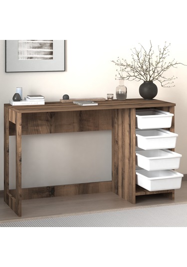 Hero Modern Çalışma Masası - 120 Cm Antik Ceviz