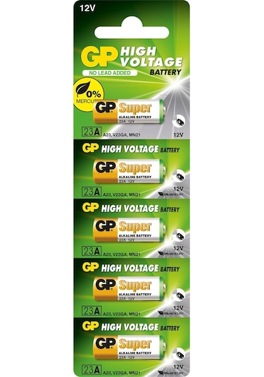 Gp Gp23A-C5 23A 12V Alkalin Spesifik 5'Li Paket Pil Kumanda