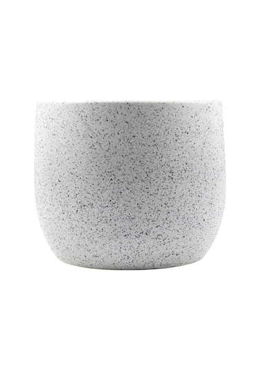 Bitki Tasarımı Ev Dekorasyon Aksesuar Beyaz Granit Toprak Saksı 19 CM