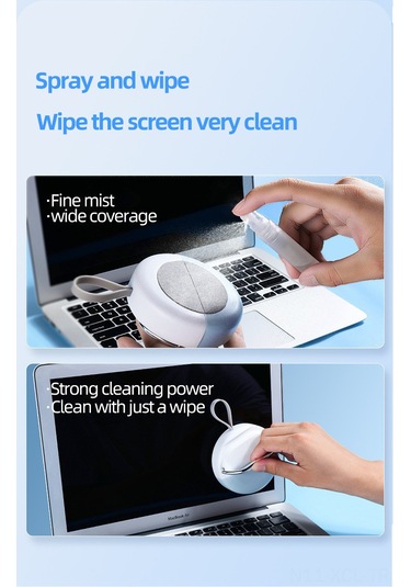 Konesam Gri Elektronik Aleti Temizleme Seti - Klavye, Kulaklık Ve Telefon Ekranı Temizleyici Fırça - Sıvısız Çok Fonksiyonlu Araç