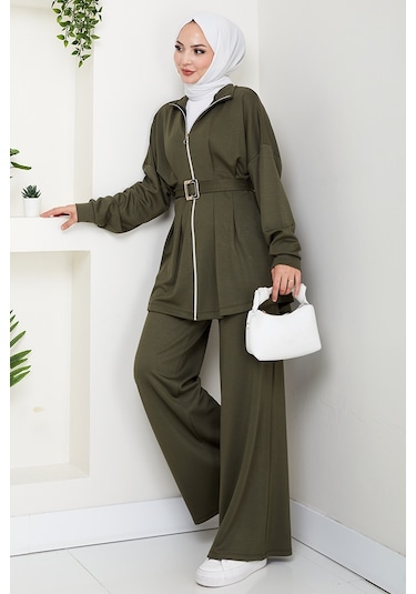 Dilsa Kemerli Oysho İkili Takım 1607 - Haki Haki