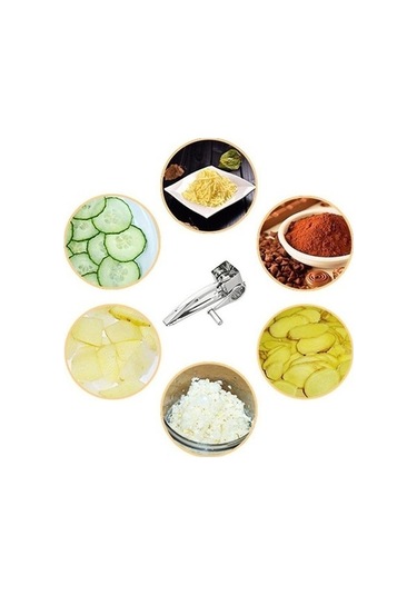 Ulzyvf Cbtx Peynir Rendesi Döner Kabı, Paslanmaz Çelik El Kranklı 3-4 Delikli Döner Parçalayıcı, Gri Gri