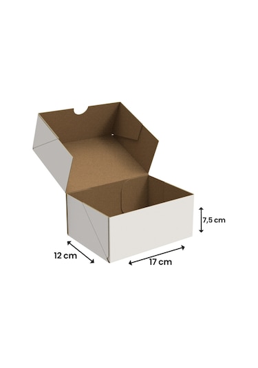 Packanya 17 x 12.5 x 7.5 - Beyaz Kesimli Karton Kutu - Internet ve Kargo Kutusu - 25 Adet