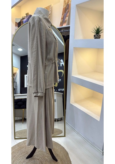 Nuss Pantolonlu Takım 1049 Bej Bej