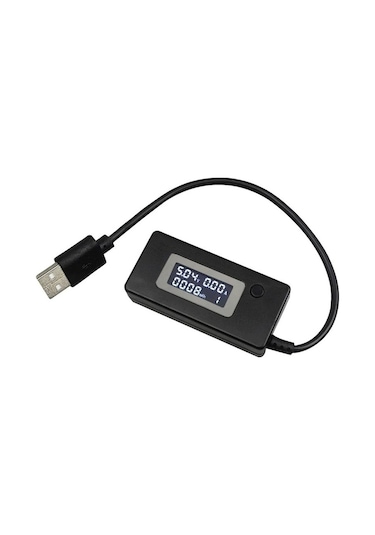 Siyah Cep Telefonu Şarj Test Kontrol Cihazı Pil Durumu Kapasite Akımı Usb Çıkışı Ölçüm