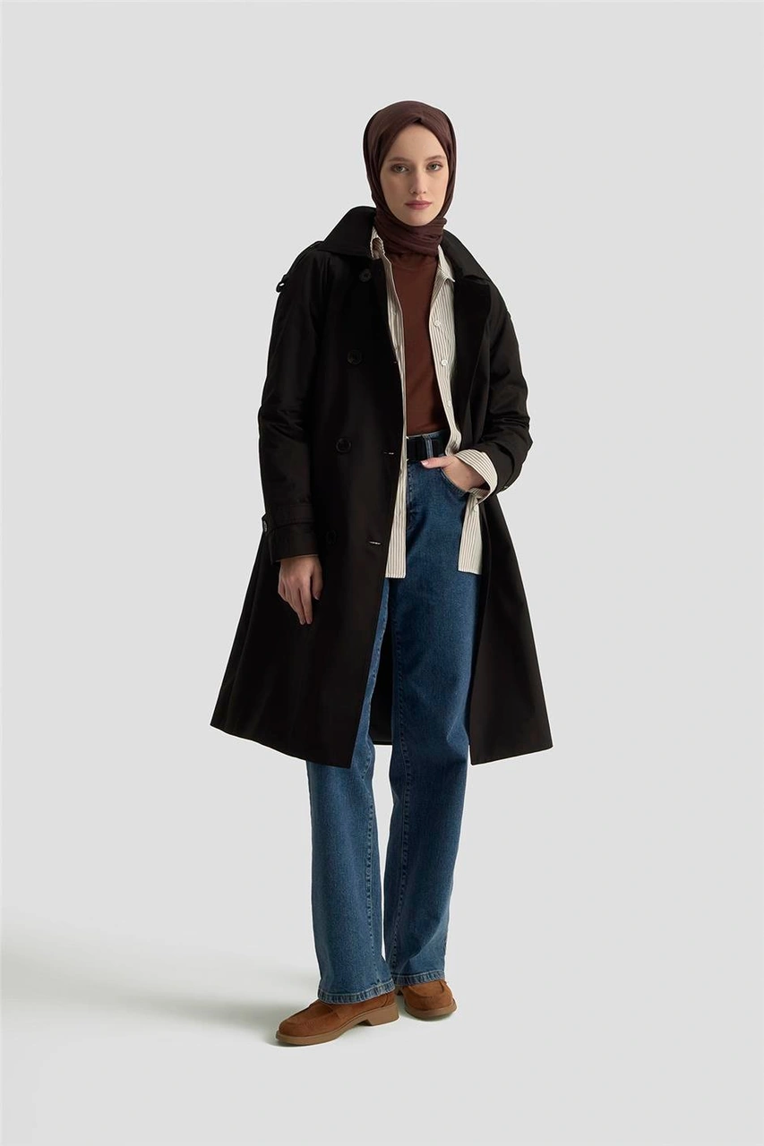 Armine Trençkot 25kt713 Siyah Siyah