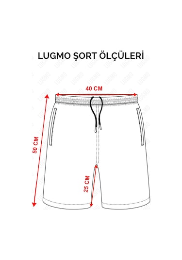 Lugmo Erkek Deniz Şortu 3 Adet Cepli Pamuklu Su Yitici Astarlı Siyah Bs-225 Siyah