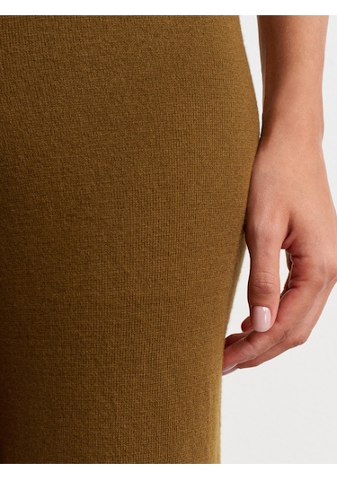 Dilvin 70163 Beli Lastikli Yünlü Triko Pantolon-yağ Yeşil Yağ Yeşil