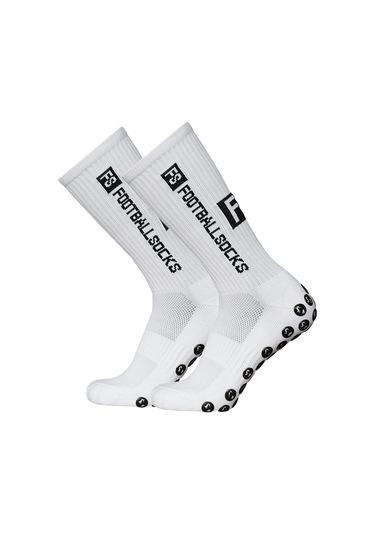 Tenfowee Profesyonel Futbol Çorapları, Silikon Sucker Anti Kayma, Yüksek Esneklik, Ter Soğurucu, Antrenman Ve Maç İçin Beyaz