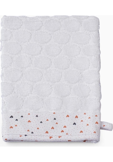 Uygun Bebe Bebek Havlu Banyo Kesesi Kalpler Beyaz - Beyaz