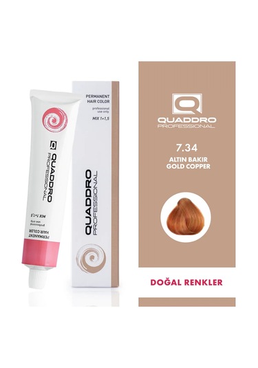 Quaddro Porefessıonel Saç Boyası 7.34 Altın Bakır 100 Ml