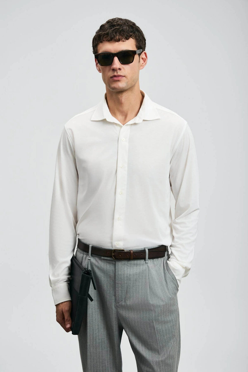 Lufian Carl Basic Regular Fit Beyaz Erkek Gömlek 112010668 Beyaz