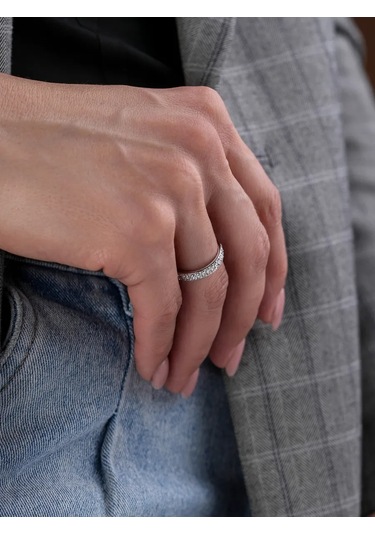 Lucente İnce Дорожка Yüzüğü, 925 Ayar Gümüş 181207372 Gümüş