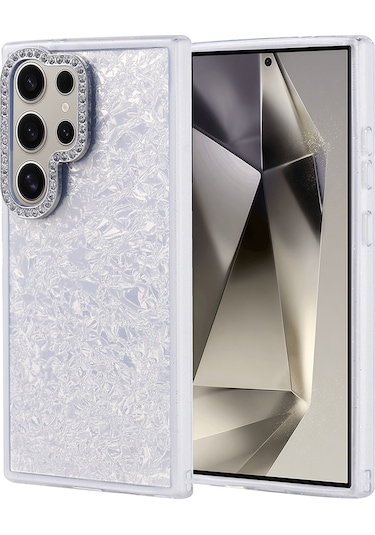 Galaxy S24 Ultra Kılıf Taşlı Tasarımlı Zore Kapi Kapak Gümüş