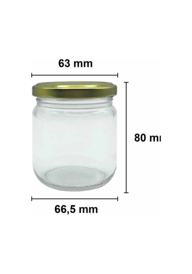 4 Adet 210 Ml Cam Kavanoz Mama Yoğurt Saklama Metal Gold Altın Konserve Kapaklı 210 Cc Şeffaf-gold