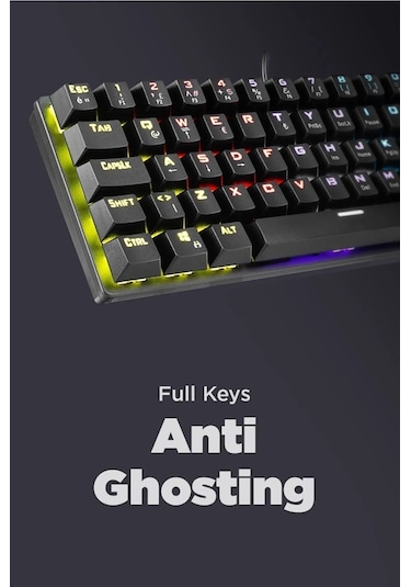 Rampage ALLY K11 12 Işık Modlu Red Switch Mekanik Bilek Destekli Rainbow Antighosting Oyuncu Klavye