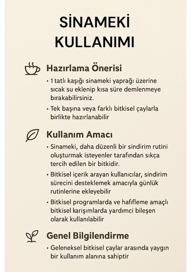 Sinameki 100 Gr Sinameki Çayı Doğal Sinameki Bitki Çayı