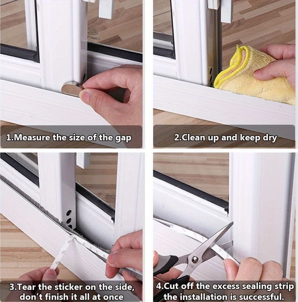 Chuangyinshop Beyaz 7x8mm Ses Yalıtım Kapı Pencere Kendinden Yapışkanlı Conta Şeridi Beyaz