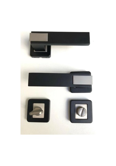 Sofuoğlu Asude Mat Siyah Rozetli Kapı Kolu Wc