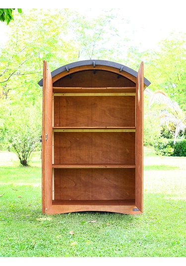Mandu Ahşap Bahçe Depolama Dolabı (Radius Çatılı) 790 L