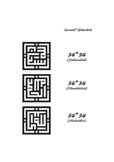 Subhanallah Elhamdülillah Allahuekber Tablosu Ahşap Dekoratif Tab