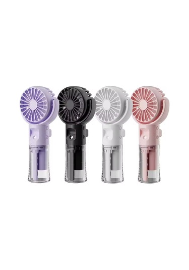 Avuç İçi Taşınabilir Su Spreyli Şarjlı Mini Vantilatör El Fanı F4 Siyah