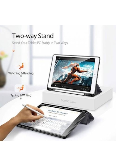 Polham Apple Uyumlu iPad 2019 7Th Gen Kılıf Kalem Yerli Standlı Mıknatıslı Kat