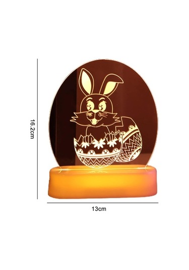 Szypzstore 3d Tavşan Paskalya Led Gece Lambası,gece Lambası 3d Görsel Efekt Narin Çekici Akrilik Kırık Civciv Sıcak Beyaz Işık Paskalya Led Gece Lambası Ev Masası Dekoru 3 A Rcff8j Renkli