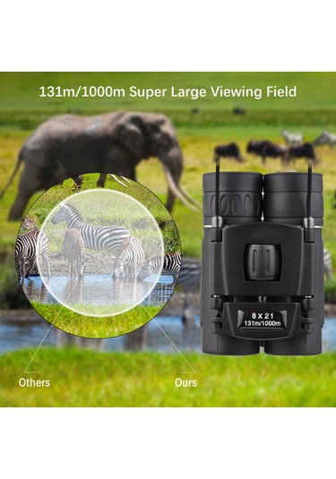 Suofeng Kompakt Katlanabilir 8x21 Mini Binokül, Hafif Ve Taşınabilir, Net Görüntü, Kuş İzleme, Seyahat, Konser İçin Yetişkin Ve Çocuklar İçin