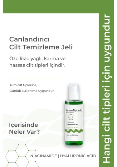 Insane Naturale Arındırıcı Ve Canlandırıcı Yüz Temizleme Jeli 200 ML