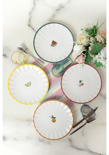 Keramika Fruit Feast Sirius Servis Tabağı 27 Cm 4 Adet 23108-09-10-11 Çok Renkli
