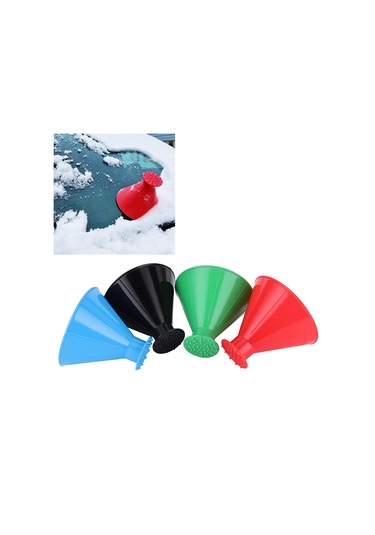Padalink Plastik Araba Camı Buz Ve Kar Temizleyici - Konik Tasarım, Funnel Özelliği, 4 Renk Kırmızı, Mavi, Siyah, Yeşil + Aksesuarlar