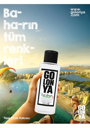 Golonya Taze Çiçek Kokulu Cam Şişe Kolonya 250 ML