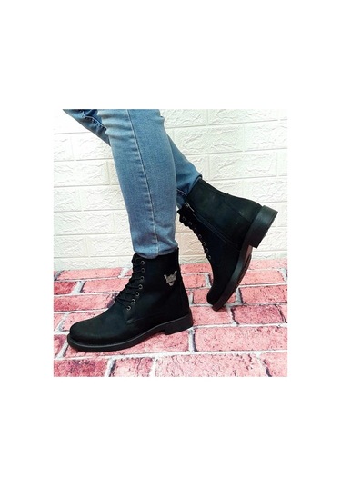 Voyager 3517 Siyah Hakiki Deri Bağacaklı Fermuarlı Erkek Bot 001