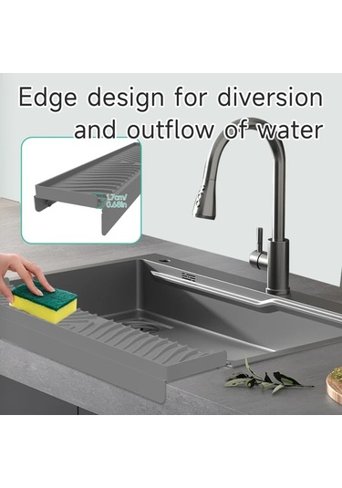 Willowhaven Siyah 20x7.4 Inç Emişli Katlanır Banyo Mutfak Splash Koruyucu Siyah