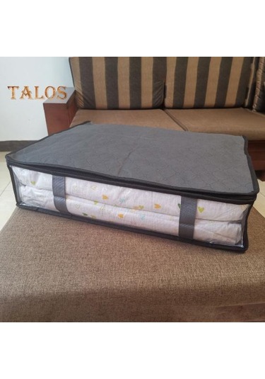 Gri 2 Adet Giysi Saklama Çantası Büyük Kapasiteli Mağaza Hafif Kullanışlı Yatak Battaniyesi Saklama Kabı Ev Gereçleri Gri